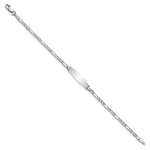 14K White Gold Polished Semi-Solid Chain/Solid Plate Figaro Link Soft Diamond Shape 20x5.5mm Plate Baby/Child ID Bracelet view