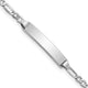 14K White Gold Polished Semi-Solid Chain/Solid Plate Figaro Link 19.5x4.5mm Plate Baby/Child ID Bracelet