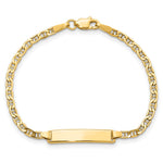 14K Polished Semi-Solid Chain/Solid Plate Anchor Link 20.5x4.5mm Plate Baby/Child ID Bracelet view
