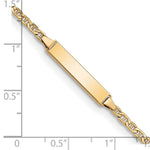 14K Polished Semi-Solid Chain/Solid Plate Anchor Link 20.5x4.5mm Plate Baby/Child ID Bracelet view