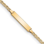 14K Polished Semi-Solid Chain/Solid Plate Anchor Link 20.5x4.5mm Plate Baby/Child ID Bracelet view