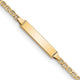 14K Polished Semi-Solid Chain/Solid Plate Anchor Link 20.5x4.5mm Plate Baby/Child ID Bracelet