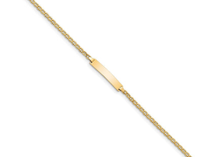 14k Polished Semi-Solid Chain/Solid Plate Anchor Link 23x4. Plate ID Bracelet (Style DCID137-7)