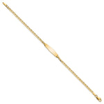 14K Polished Semi-Solid Chain/Solid Plate Anchor Link Soft Diamond Shape 19.5x5.5mm Plate Baby/Child ID Bracelet view