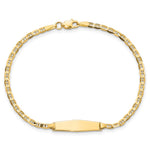 14K Polished Semi-Solid Chain/Solid Plate Anchor Link Soft Diamond Shape 19.5x5.5mm Plate Baby/Child ID Bracelet view