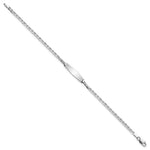 14K White Gold Polished Semi-Solid Chain/Solid Plate Anchor Link Soft Diamond Shape 20x5.5mm Plate Baby/Child ID Bracelet view