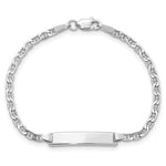 14K White Gold Polished Semi-Solid Chain/Solid Plate Anchor Link 20x4.5mm Plate Baby/Child ID Bracelet view