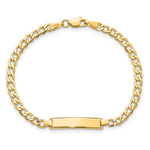 14K Polished Semi-Solid Chain/Solid Plate Cuban Link 23.5x4.5mm Plate Baby/Child ID Bracelet view