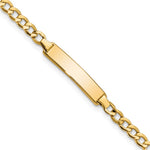 14K Polished Semi-Solid Chain/Solid Plate Cuban Link 23.5x4.5mm Plate Baby/Child ID Bracelet view