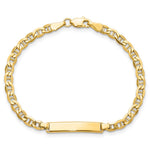 14k Polished Semi-Solid Chain/Solid Plate Anchor Link 22.5x4. Plate ID Bracelet view 3
