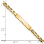 14k Polished Semi-Solid Chain/Solid Plate Anchor Link 22.5x4. Plate ID Bracelet view 4