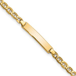 14k Polished Semi-Solid Chain/Solid Plate Anchor Link 22.5x4. Plate ID Bracelet view 1