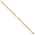 14K Polished Semi-Solid Chain/Solid Plate Figaro Link 20.3x4.4mm Plate Baby/Child ID Bracelet view