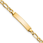 14K Polished Semi-Solid Chain/Solid Plate Figaro Link 20.3x4.4mm Plate Baby/Child ID Bracelet view