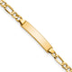14K Polished Semi-Solid Chain/Solid Plate Figaro Link 20.3x4.4mm Plate Baby/Child ID Bracelet