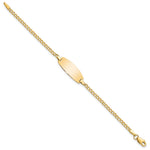 14K Polished Semi-Solid Chain/Solid Plate Curb Link Oval 18.5x8.5mm Plate Baby/Child ID Bracelet view