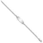 14K White Gold Polished Semi-Solid Chain/Solid Plate Curb Link Oval 18.5x8.5mm Plate Baby/Child ID Bracelet view