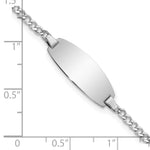 14K White Gold Polished Semi-Solid Chain/Solid Plate Curb Link Oval 18.5x8.5mm Plate Baby/Child ID Bracelet view
