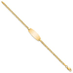 14K Polished Semi-Solid Chain/Solid Plate Anchor Link Oval 18.5x8.5mm Plate Baby/Child ID Bracelet view