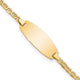 14K Polished Semi-Solid Chain/Solid Plate Anchor Link Oval 18.5x8.5mm Plate Baby/Child ID Bracelet