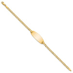 14K Polished Semi-Solid Chain/Solid Plate Curb Link Oval 25x11. Plate ID Bracelet view