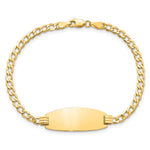 14K Polished Semi-Solid Chain/Solid Plate Curb Link Oval 25x11. Plate ID Bracelet view
