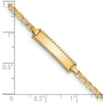 14K Polished Solid Chain/Solid Plate Anchor Link Plate Baby/Child ID Bracelet view