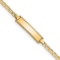 14K Polished Solid Chain/Solid Plate Anchor Link Plate Baby/Child ID Bracelet
