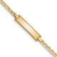 14K Polished Solid Chain/Solid Plate Anchor Link Plate Baby/Child ID Bracelet