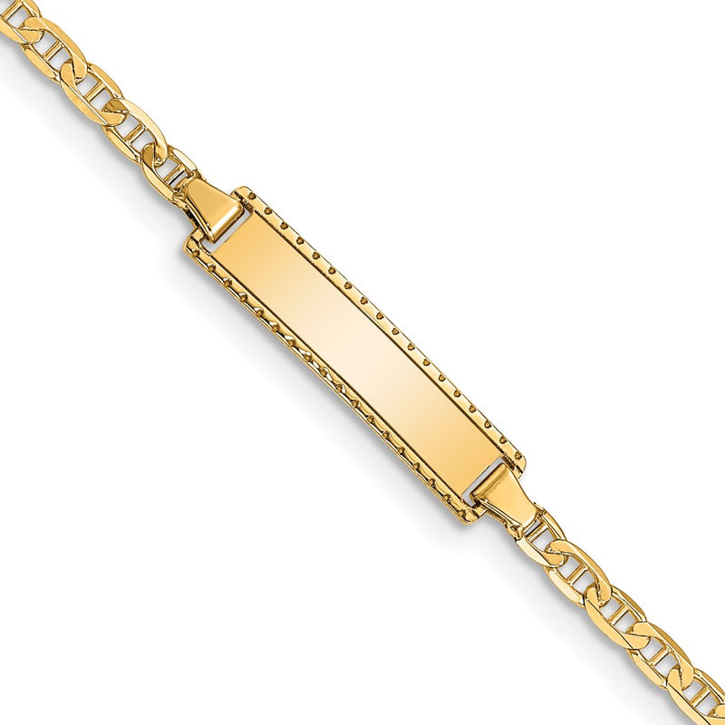14K gold anchor link anchor ID bracelet