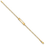 14K Polished Solid Chain/Solid Plate Figaro Link Plate Baby/Child ID Bracelet view