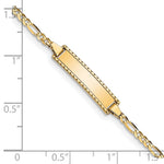 14K Polished Solid Chain/Solid Plate Figaro Link Plate Baby/Child ID Bracelet view