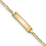 14K Polished Solid Chain/Solid Plate Figaro Link Plate Baby/Child ID Bracelet view