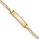 14K Polished Solid Chain/Solid Plate Figaro Link Plate Baby/Child ID Bracelet