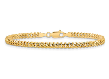 14K Solid Miami Cuban Link with Lobster Clasp Bracelet (Style DCU100-7)