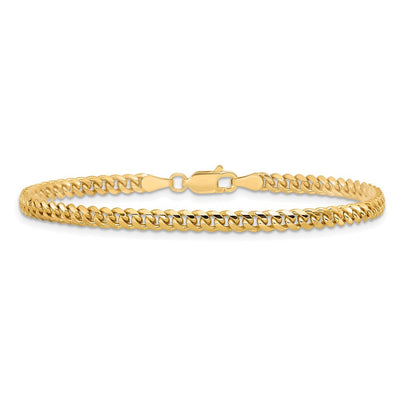14K Solid Miami Cuban Link with Lobster Clasp Bracelet, 7 x 3.5mm