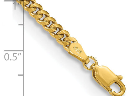 14K Solid Miami Cuban Link with Lobster Clasp Bracelet (Style DCU100-7)