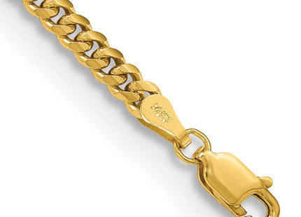 14K Solid Miami Cuban Link with Lobster Clasp Bracelet (Style DCU100-7)