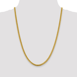 14K Solid Miami Cuban Link with Lobster Clasp Chain (Style DCU120-24)