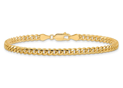 14K Solid Miami Cuban Link with Lobster Clasp Bracelet (Style DCU120-7)