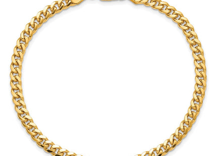 14K Solid Miami Cuban Link with Lobster Clasp Bracelet (Style DCU120-7)