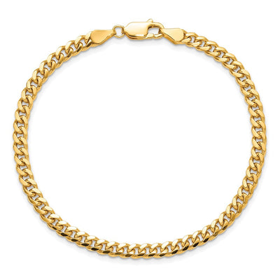14K Solid Miami Cuban Link with Lobster Clasp Bracelet, 7 x 4.25mm