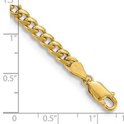 14K Solid Miami Cuban Link with Lobster Clasp Bracelet, 7 x 4.25mm