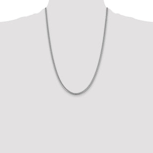 14k WG Solid Miami Cuban Chain (Style DCU120W-24)