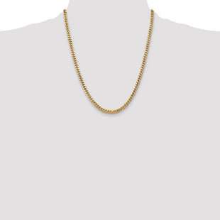 14K Solid Miami Cuban Link Chain with Lobster Clasp (Style DCU140-22)