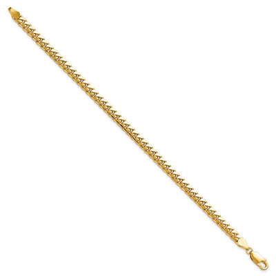 14K Solid Miami Cuban Link with Lobster Clasp Bracelet, 7 x 4.3mm