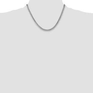 14K White Gold Solid Miami Cuban Link with Lobster Clasp Chain (Style DCU140W-18)