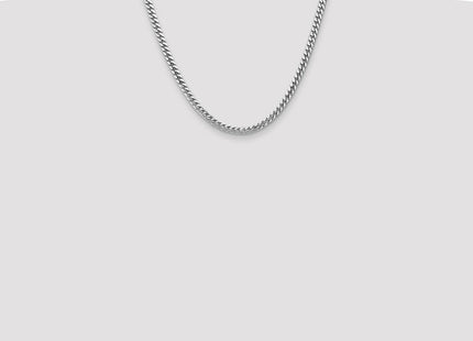 14K White Gold Solid Miami Cuban Link with Lobster Clasp Chain (Style DCU140W-20)
