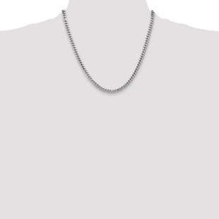 14K White Gold Solid Miami Cuban Link with Lobster Clasp Chain (Style DCU140W-20)