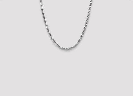 14K White Gold Solid Miami Cuban Link with Lobster Clasp Chain (Style DCU140W-22)
